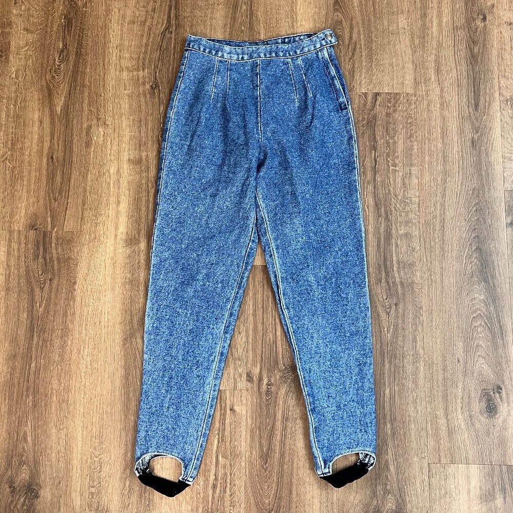 Vintage 90s Goal by Hot Property Pleated High Waisted Stirrup Jeans Size 10